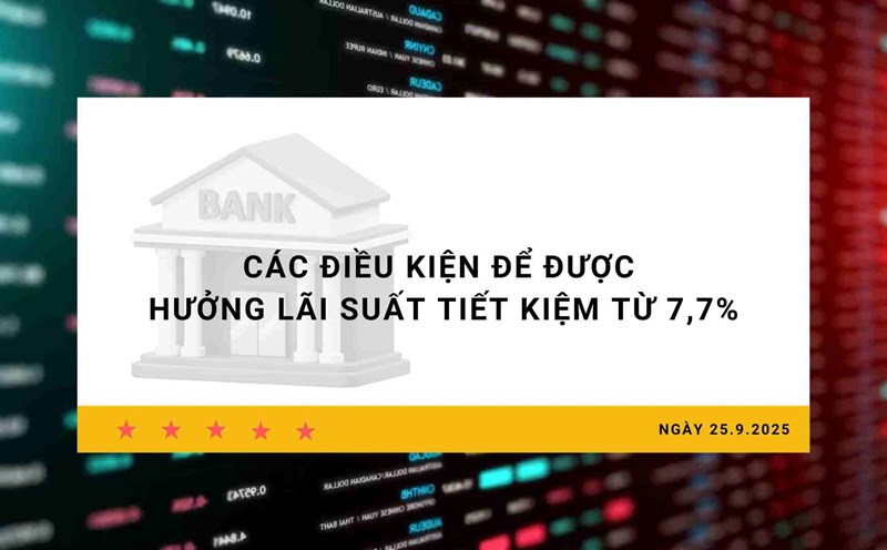 Interest rate 25.9: Conditions for enjoying savings interest rates from 7.7%