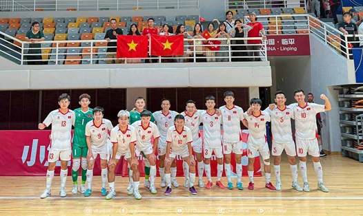 Tuyển futsal Việt Nam thi đấu thành công ở vòng loại giải futsal châu Á 2026. Ảnh: VFF