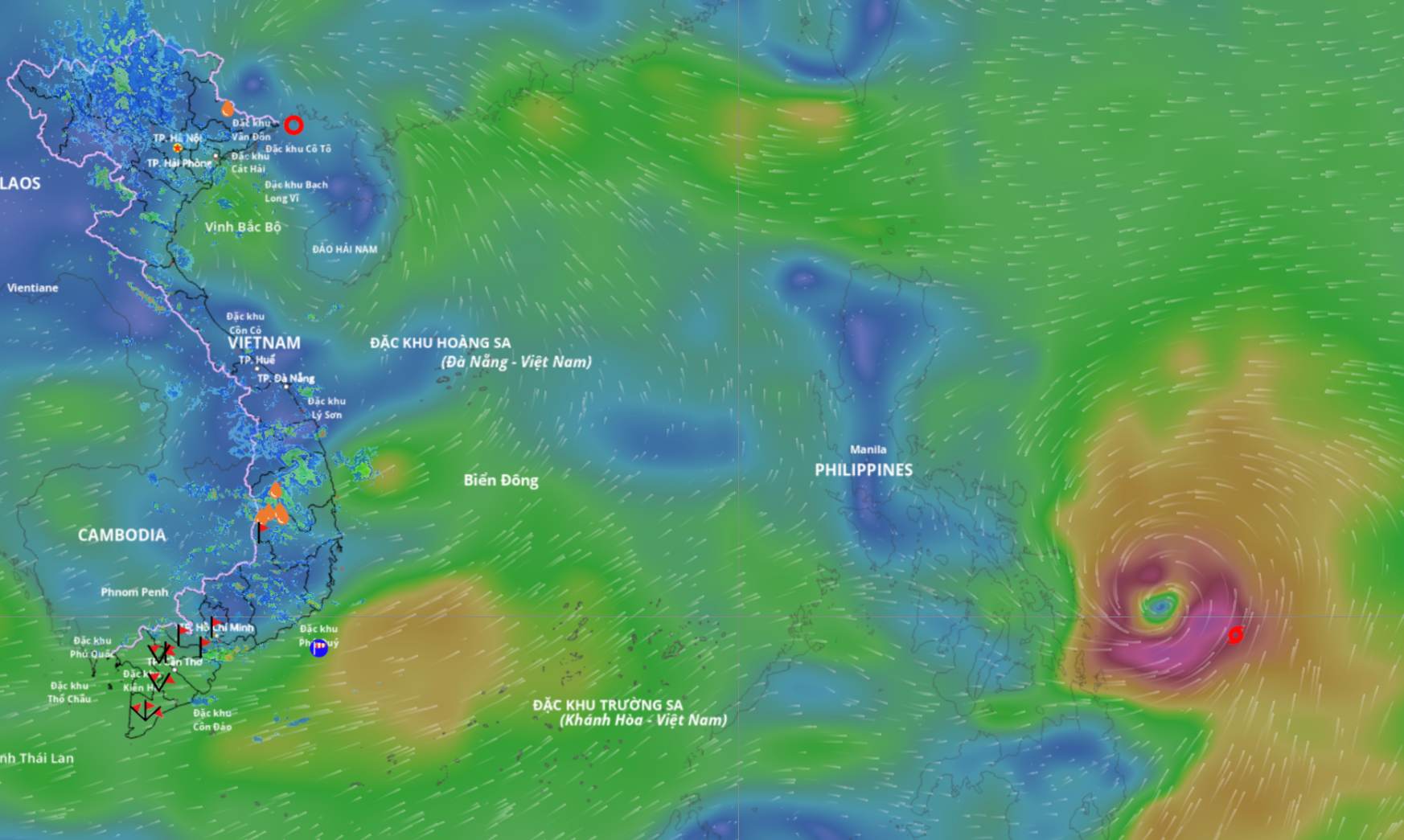 Storm No. 9 Ragasa is about to dissipate, the East Sea is forecast to prepare for storm Bualoi. Source: Vietnam Disaster Monitoring System