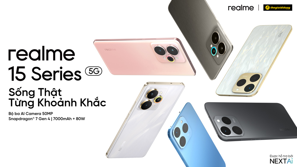 realme 15 Series, the first generation of mid-range smartphones to pioneer the use of AI as the core of the experience. Photo: Provided by the enterprise