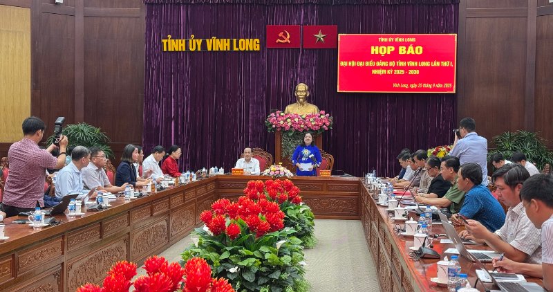 The 1st Congress of the Vinh Long Provincial Party Committee, term 2025 - 2030, will take place for 2 days, from October 2 - 3, 2025. Photo: Hoang Loc