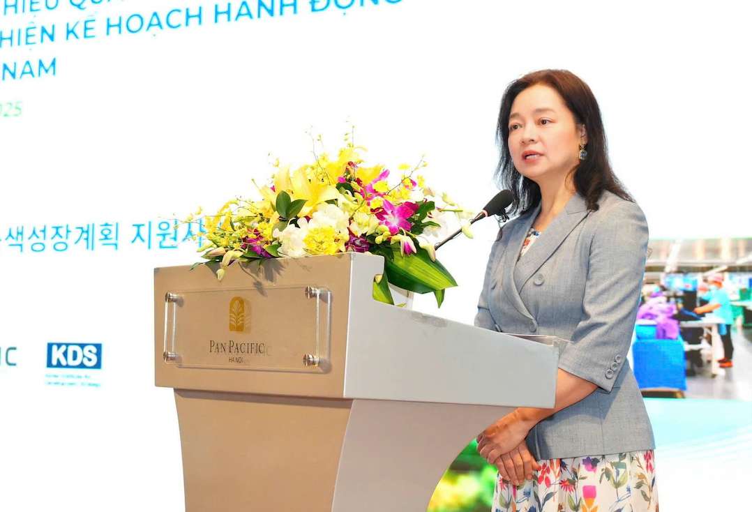Ba Nguyen Thi Lam Giang khang dinh, du an da gop phan thuc day thi truong dau tu cho cac giai phap tiet kiem nang luong trong linh vuc cong nghiep, ho tro cua Viet Nam. Anh: Bo Cong Thuong