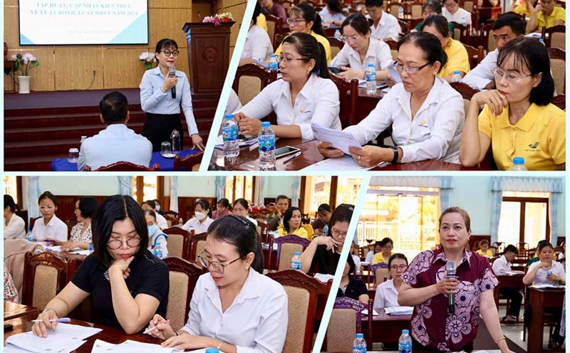 Scene of the training conference on social insurance and health insurance in Tay Ninh province. Photo: Tay Ninh Social Insurance