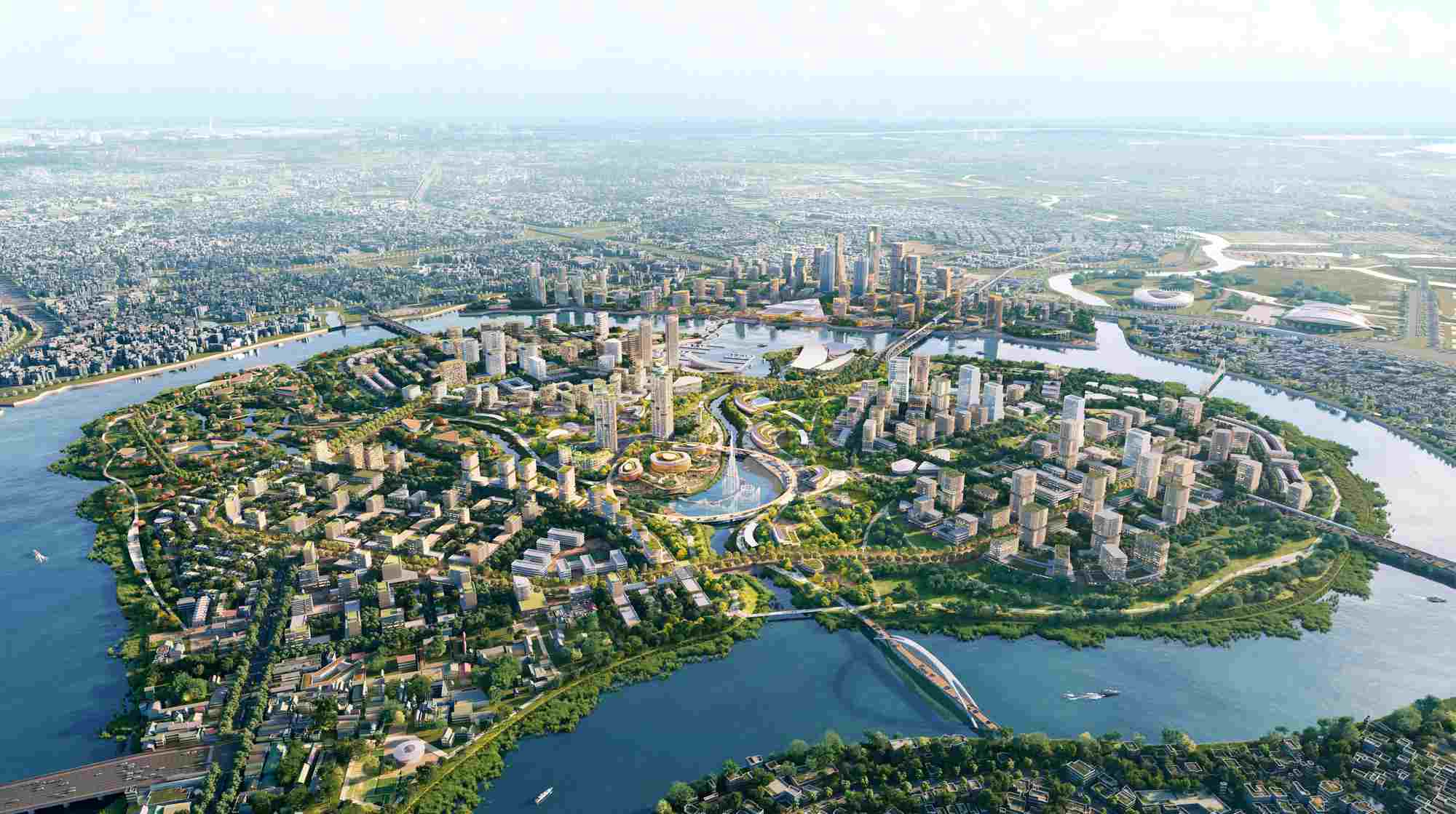 Perspective of planning - architecture of Binh Quoi - Thanh Da peninsula (HCMC) won first prize. Photo: Consulting consortium