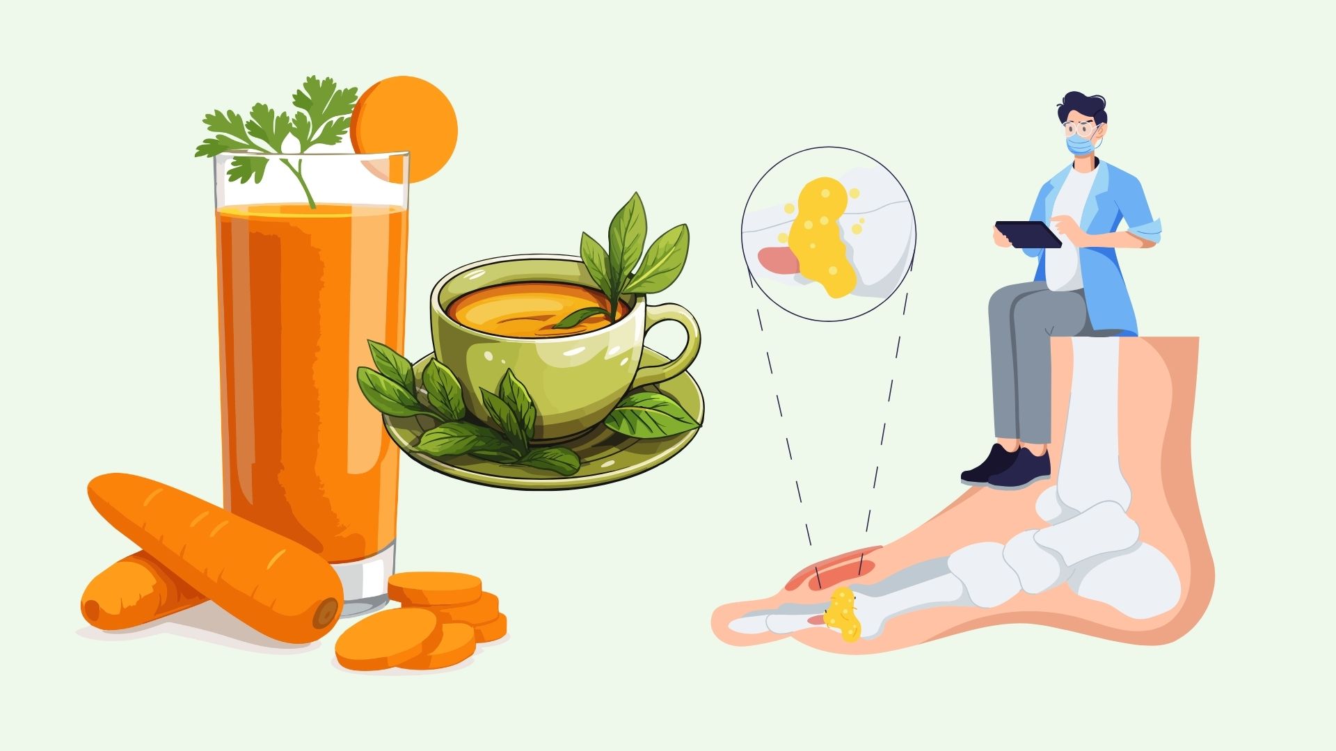 This morning's drink helps reduce uric acid and prevent gout from recurring. Graphics: Linh Dan
