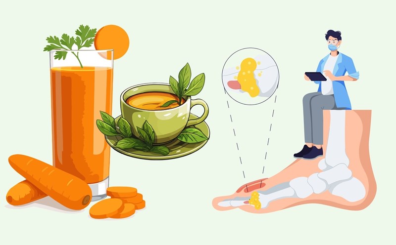 This morning's drink helps reduce uric acid and prevent gout from recurring. Graphics: Linh Dan