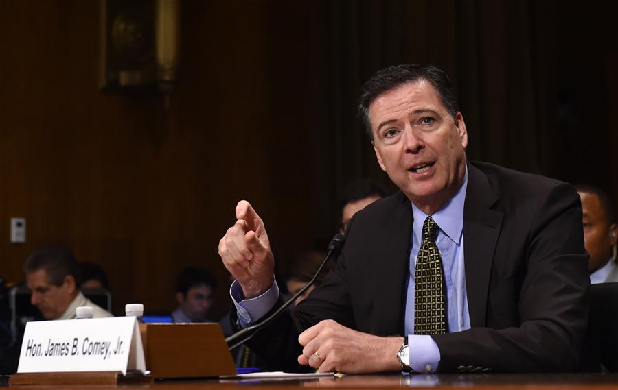 Former FBI Director James Comey at a hearing by the US Senate Judicial Committee on May 3, 2017. Photo: Xinhua