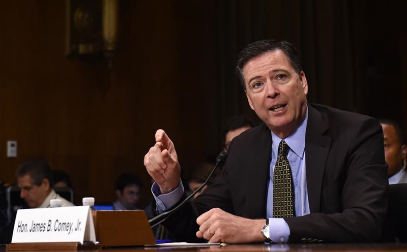 Former FBI Director James Comey at a hearing by the US Senate Judicial Committee on May 3, 2017. Photo: Xinhua