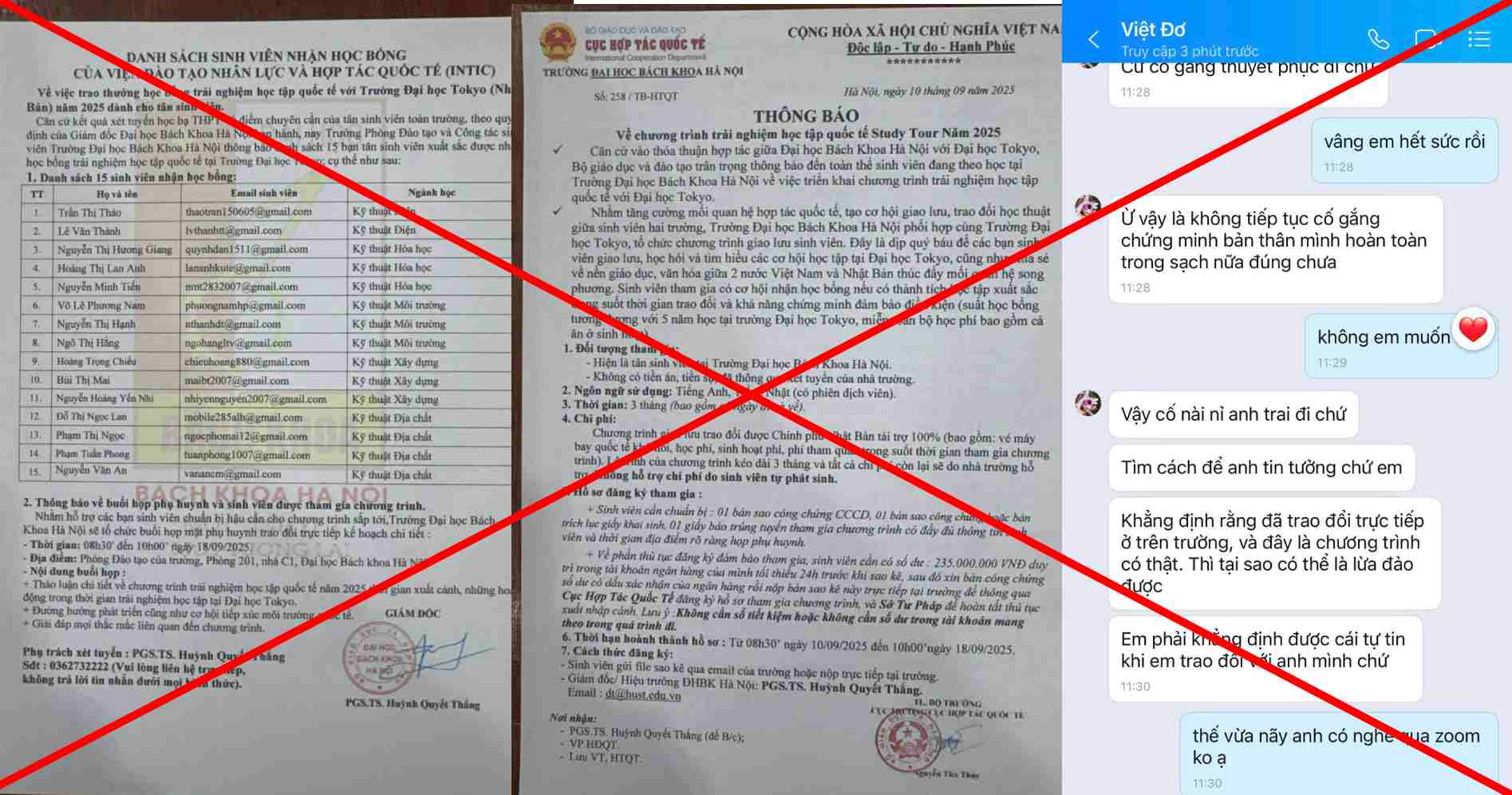 Van ban gia mao thong bao ve hoc bong ma Binh nhan duoc. Anh: Nhan vat cung cap