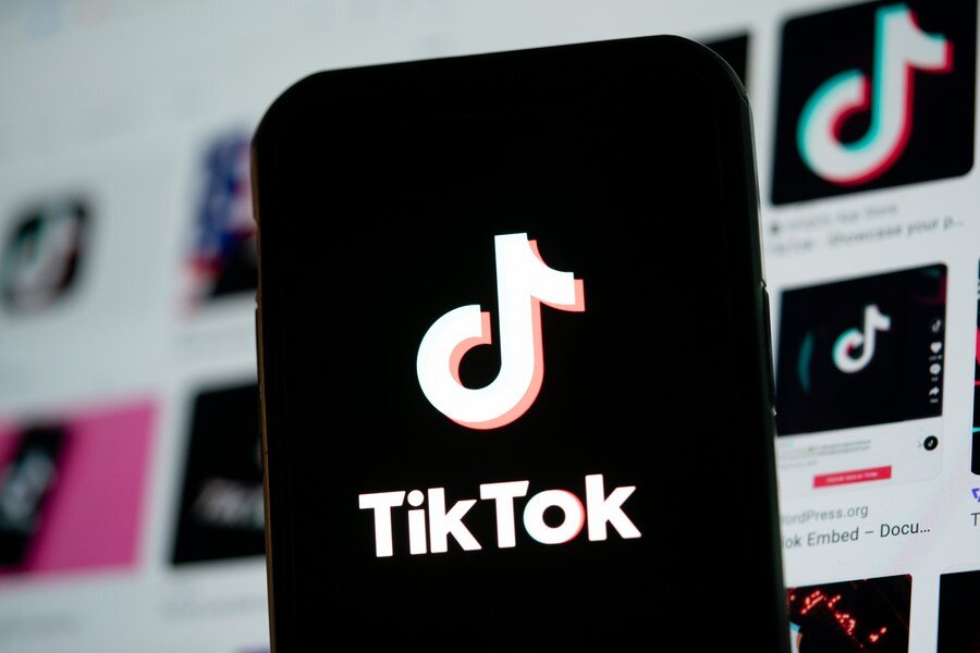 Logo ung dung TikTok. Anh: Xinhua
