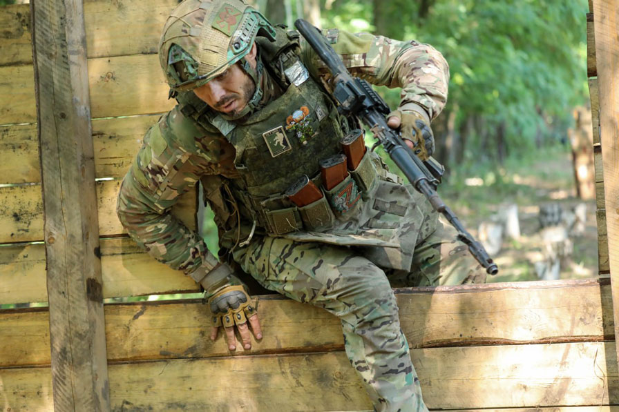 Binh sĩ Nga trong một chương trình huấn luyện của nhà nước. Ảnh: Bộ Quốc phòng Nga