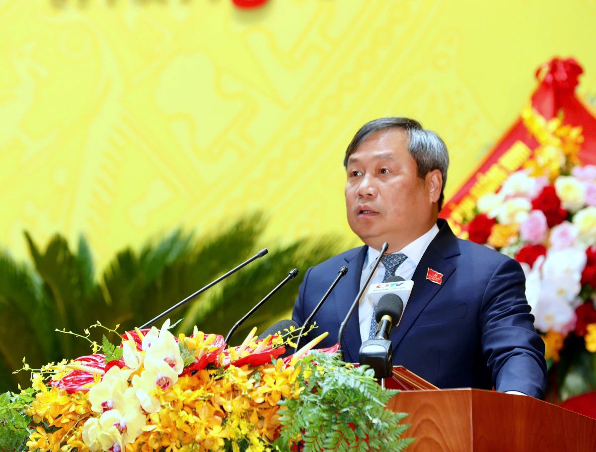 Bi thu Tinh uy Quang Ninh Vu Dai Thang phat bieu khai mac. Anh: Nguyen Hung
