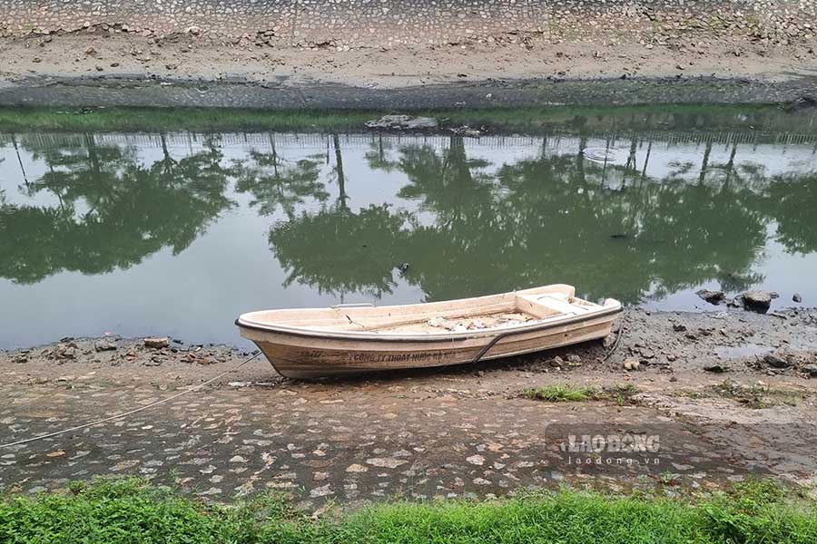 Muc nuoc song To Lich se duoc ha xuong muc thap khi co mua bao. Anh: To The