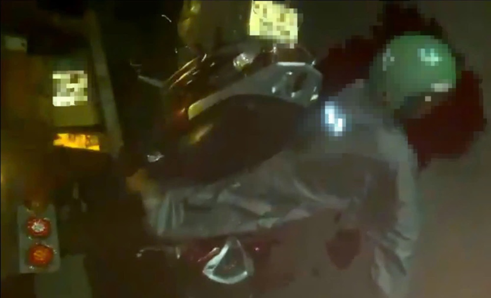 The scene of the accident that left the man dead on the spot. Photo: H. Nguyen