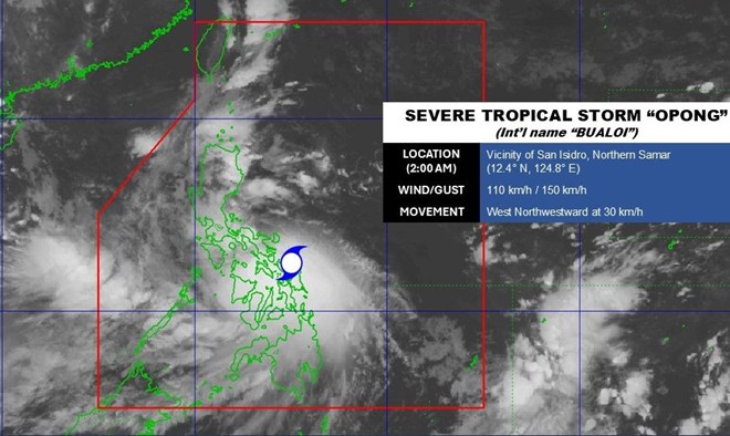The center of storm No. 10 Bualoi at 2:00 a.m. on September 26. Photo: PAGASA