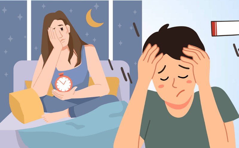 Reasons why you have difficulty sleeping even when tired. Graphics: Thien Nhan