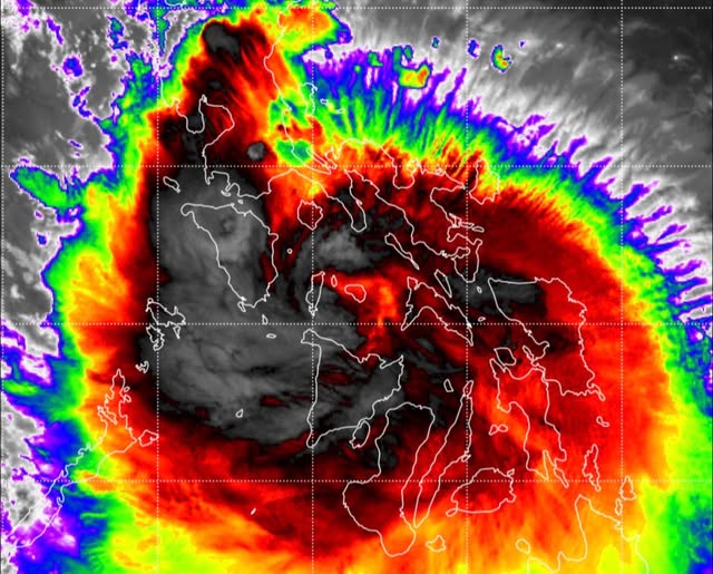 The center of Bualoi after sweeping through Masbate, Philippines on the morning of September 26. Photo: Philippine Weather System/Pacific Storm Update