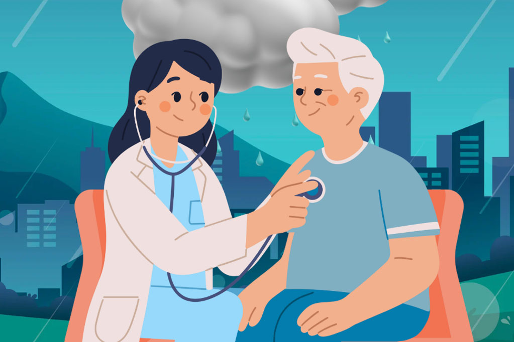 How to care for the elderly in the rainy season. Graphics: Thien Nhan