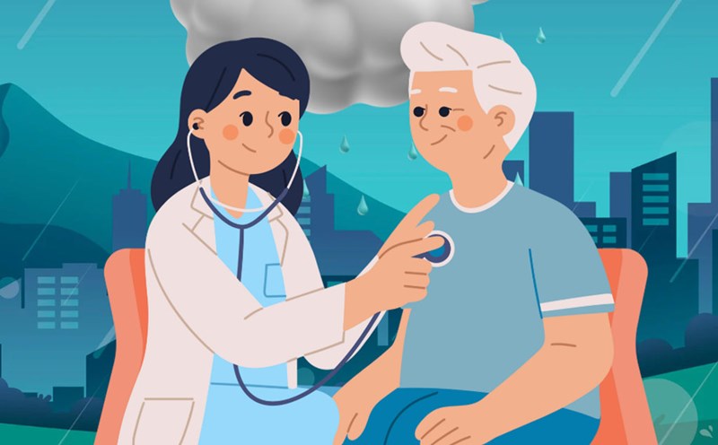 How to care for the elderly in the rainy season. Graphics: Thien Nhan