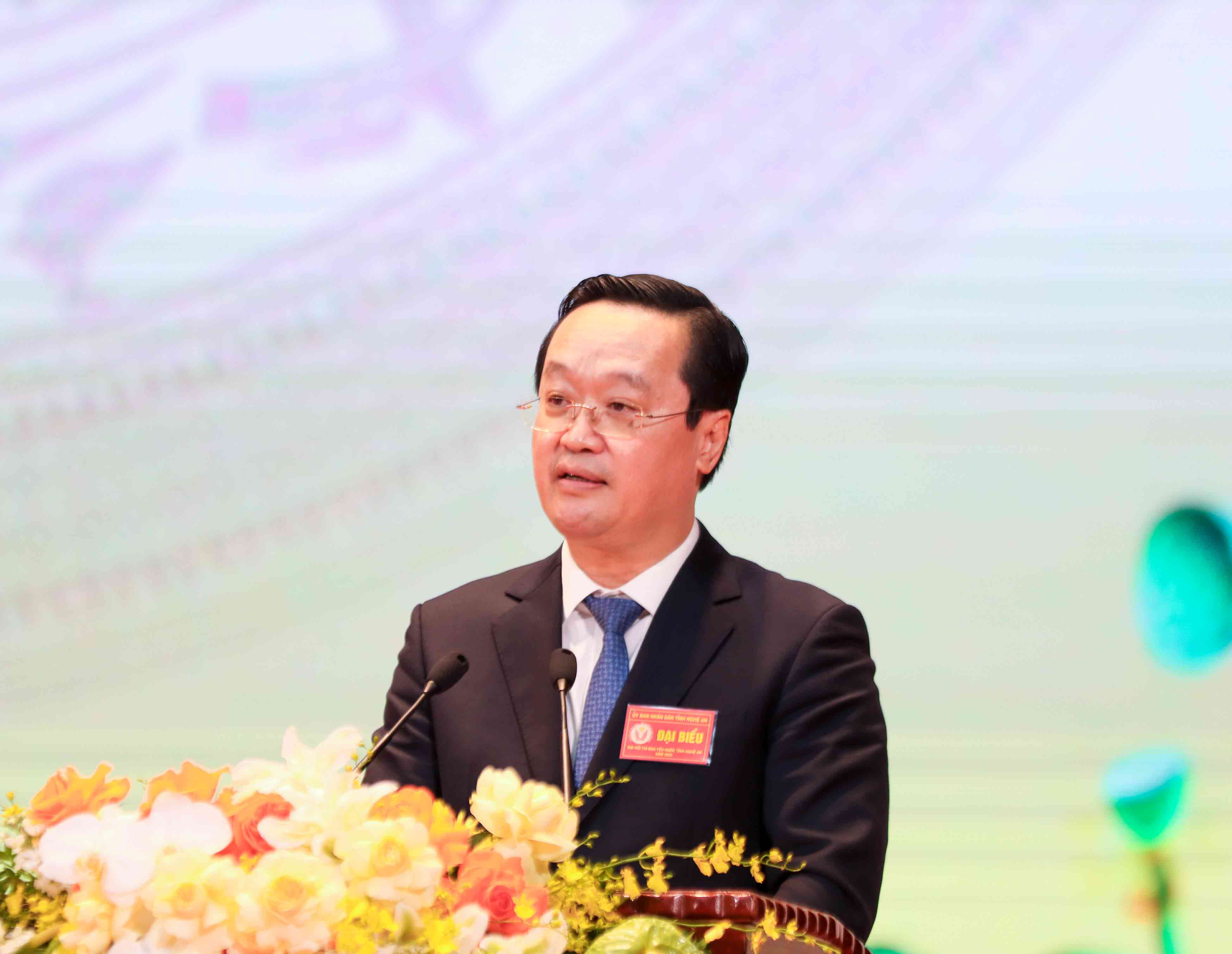 Ong Nguyen Duc Trung - Bi thu Tinh uy Nghe An phat bieu chi dao tai Dai hoi. Anh: Duy Chuong