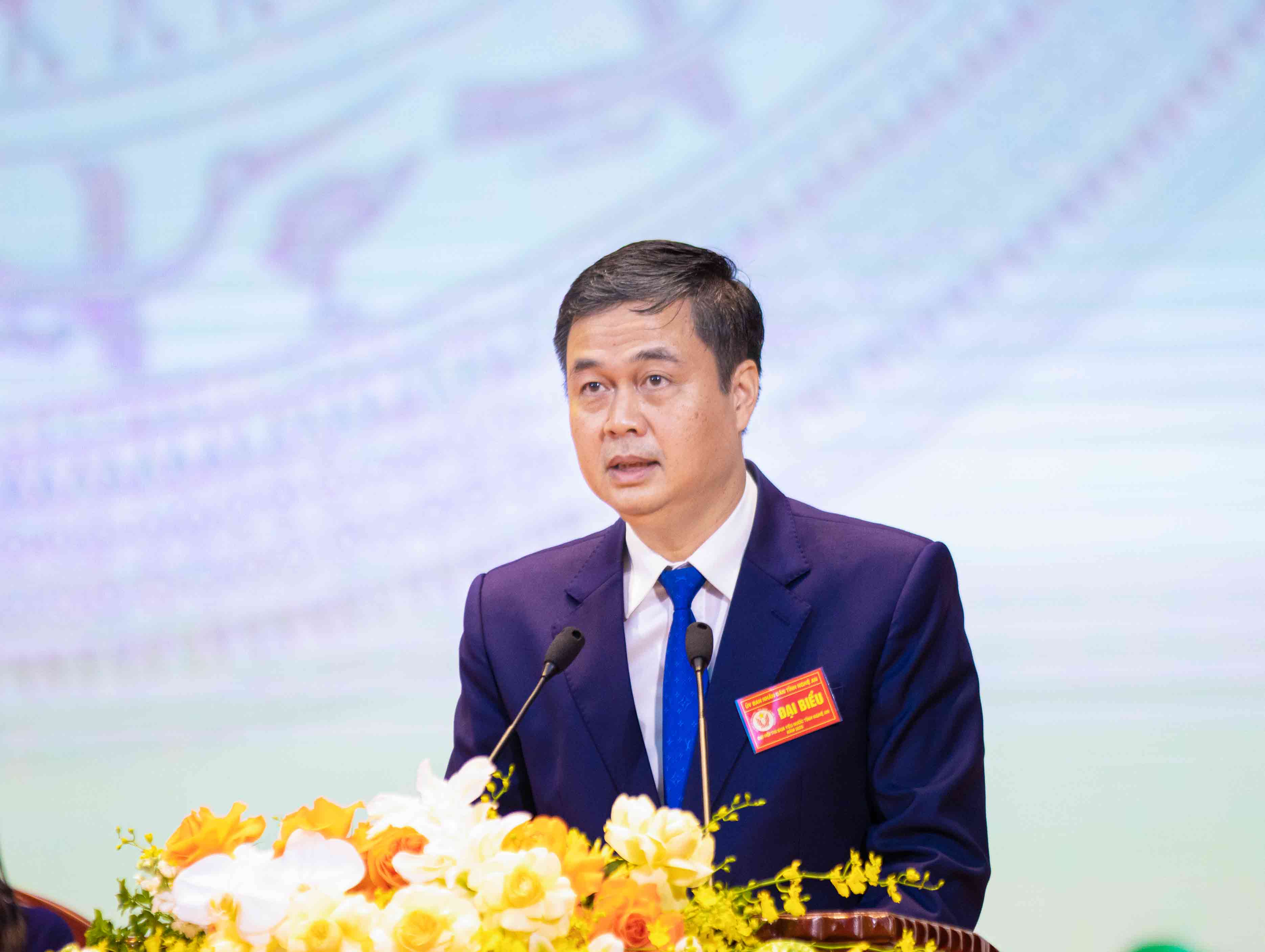 Ong Pham Huy Giang - Uy vien Thuong truc Hoi dong Thi dua khen thuong Trung uong, Truong Ban Thi dua - Khen thuong Trung uong phat bieu chi dao tai Dai hoi. Anh: Duy Chuong