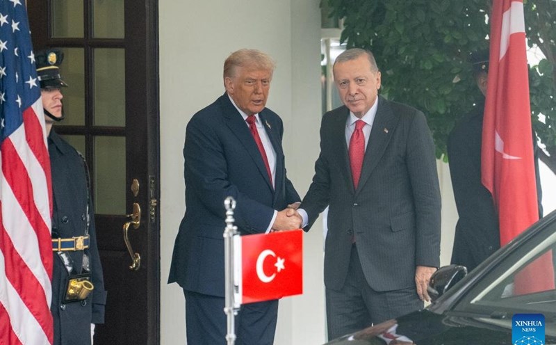 US President Donald Trump welcomed Turkish President Recep Tayyip Putin at the White House on September 25, 2025. Photo: Xinhua