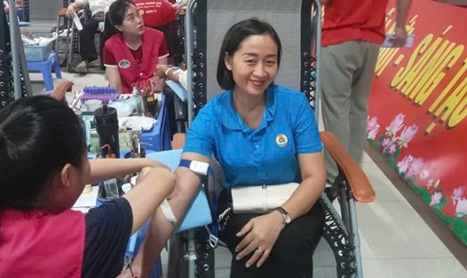 Công đoàn phường Hải Bình vượt chỉ tiêu hiến máu. Ảnh: Công đoàn Thanh Hóa