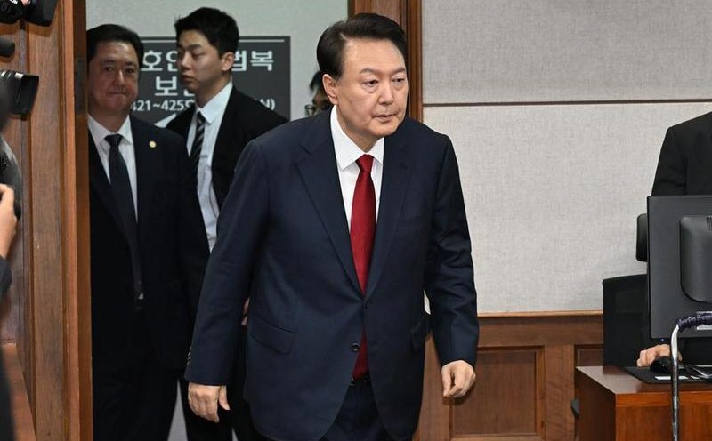 Former South Korean President Yoon Suk Yeol attended a second hearing on April 21, 2025. Photo: Xinhua