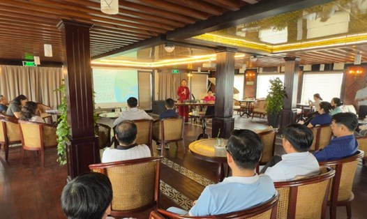 Bà Nguyễn Thị Quyên Thanh phát biểu tại buổi tọa đàm về phát triển du lịch đường sông ở Vĩnh Long. Ảnh: Sở VHTT&DL Vĩnh Long