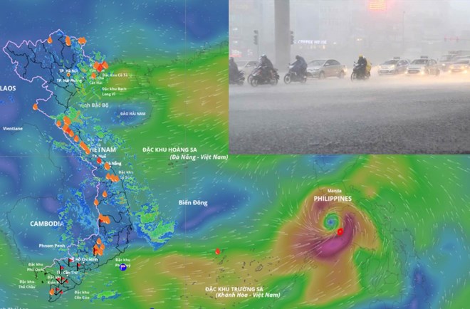 Storm No. 10 Bualoi is likely to cause heavy rain in the North and North Central regions from September 28. Source of the storm location at 2:00 p.m. on September 26: Vietnam Disaster Monitoring System