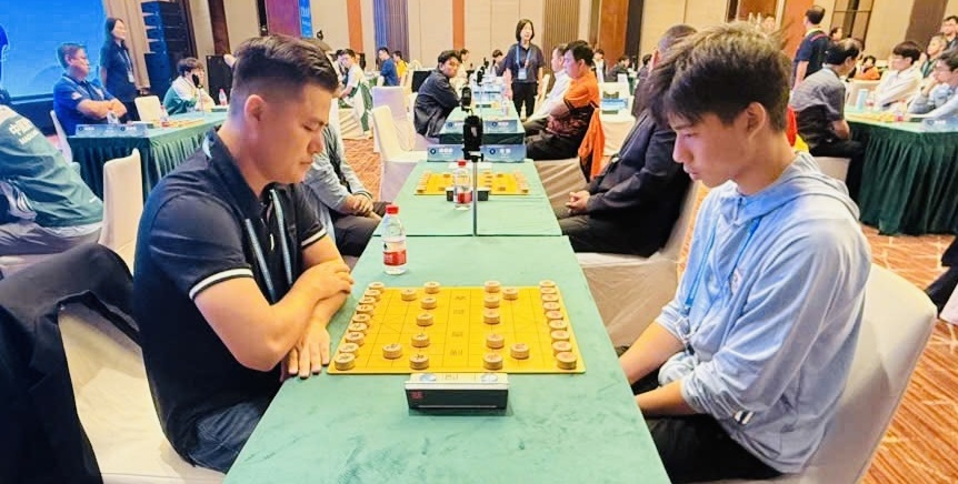 Le joueur de tennis Lai Ly Huynh participe a l'epreuve de tennis rapide du Championnat du monde de tennis 2025. Photo : Federation vietnamienne de tennis