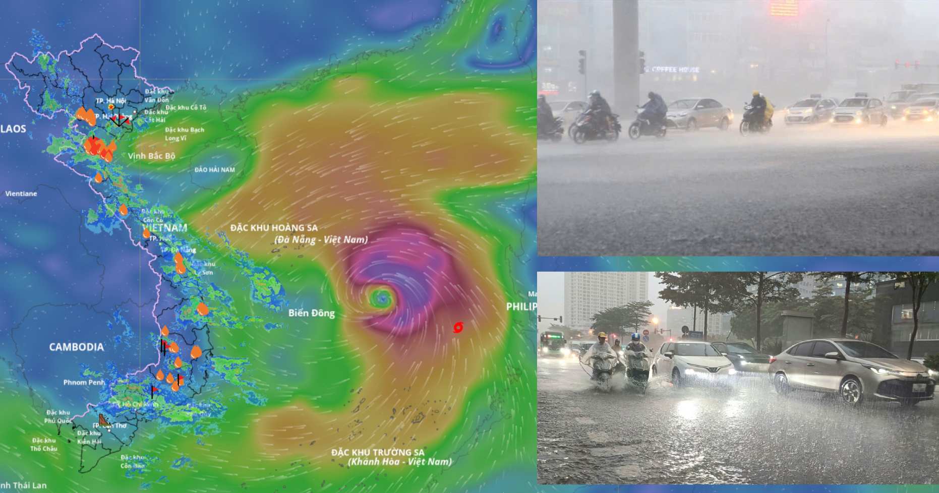 Storm No. 10 Bualoi is forecast to cause heavy rain from the morning of September 28. Source of the storm location at 5:00 a.m. on September 27: Vietnam Disaster Monitoring System