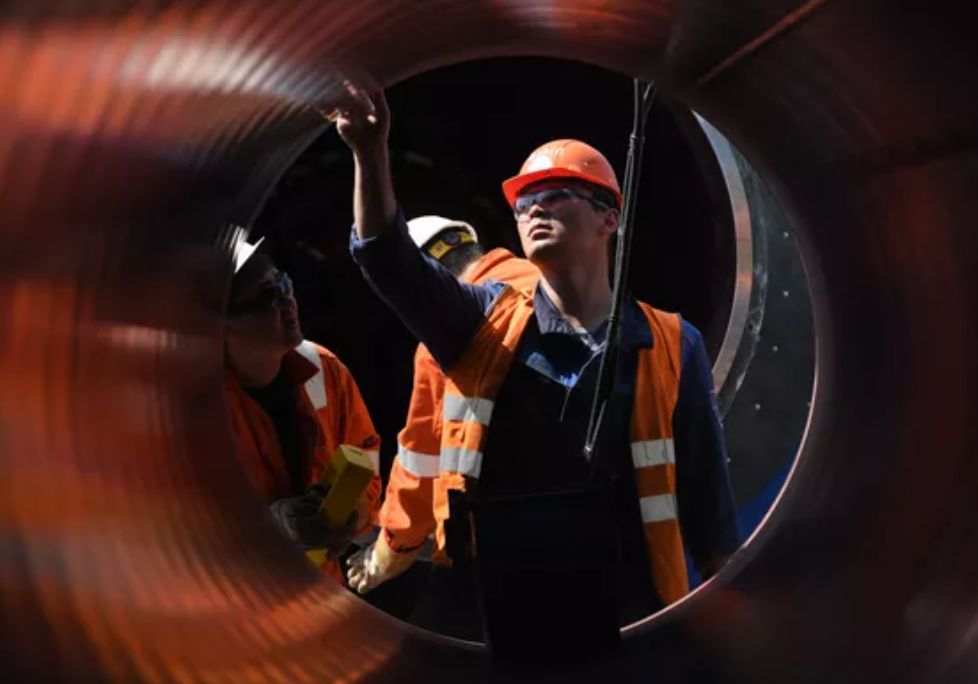 Cong truong xay dung duong ong Nord Stream 2 ben ngoai thi tran Kingisepp, vung Leningrad, Nga. Anh: Sputnik