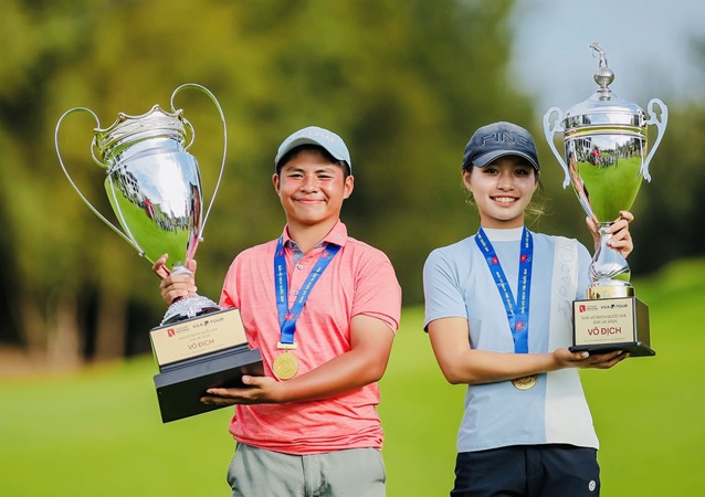 The two golfers will attend the 2025 Asian Youth Sports Festival in Bahrain in October. Photo: VGA