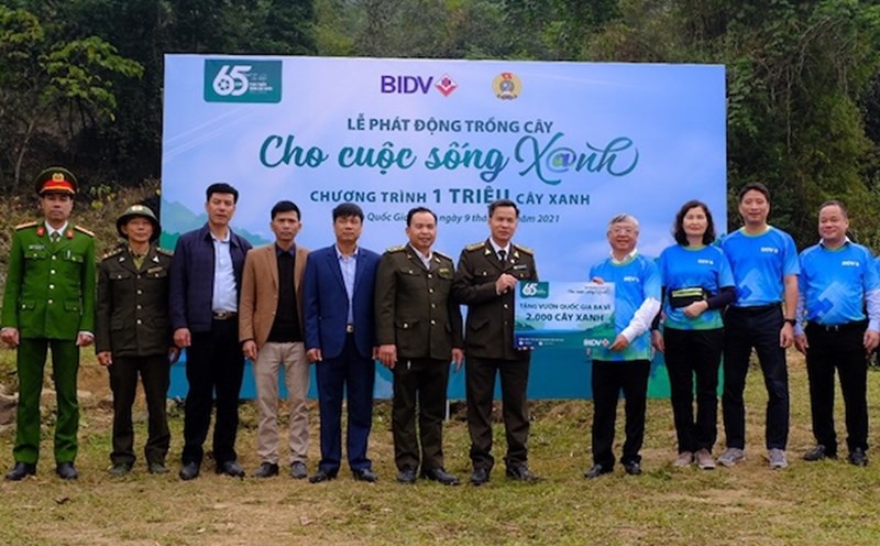 The tree planting launching ceremony for BIDV's 1 million green trees program. Photo: Thanh Binh