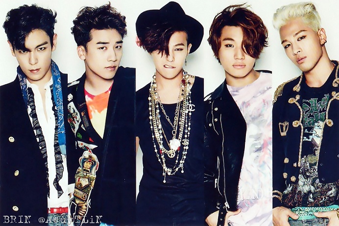 Big Bang tu 5 thanh vien hien con 3 thanh vien sau khi Seungri va T.O.P roi nhom. Anh: YG Entertainment
