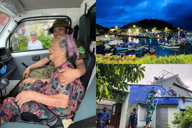 Xa dao Tan Hiep (Cu Lao Cham), Da Nang khan truong so tan dan, chang chong nha cua, neo dau tau thuyen tranh tru bao so 10. Anh: Huong Pham