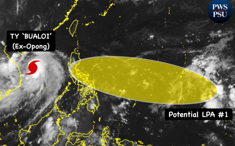 After storm No. 10 Bualoi ( Opong), the new low pressure area is likely to strengthen into storm Paolo. Photo: Philippine Weather System/Pacific Storm Update