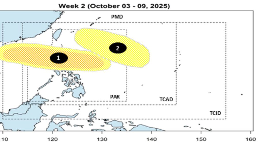 Du bao bao 2 tuan cua PAGASA. Anh: PAGASA