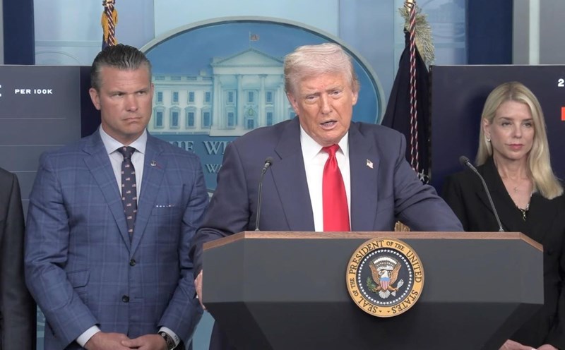 US President Donald Trump at a press conference on August 12, 2025. Photo: Xinhua
