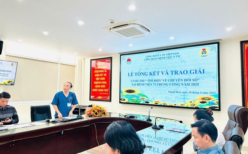 The Central Hospital 71 Trade Union (under the Vietnam Health Trade Union) organized the contest "Learning about digital transformation" in 2025. Photo: Le Duy Hung