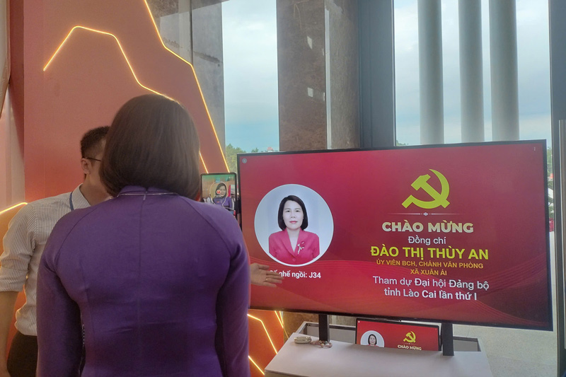 Dai hoi to chuc theo mo hinh dai hoi so. Anh: Van Duc 