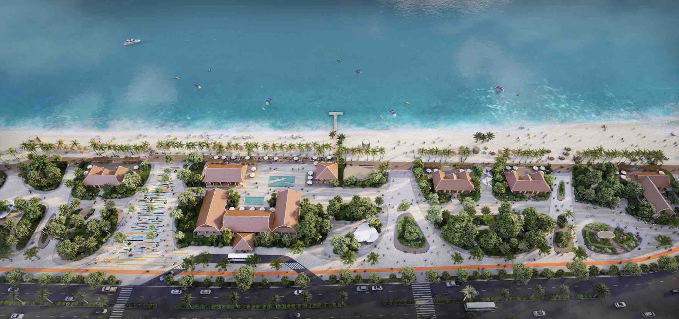Resort Ana Mandara cu dang duoc thiet ke tro thanh “ngoi lang bien Nha Trang” voi dien tich 25.000m2 trong do, dien tich xay dung la 2.485m2.
