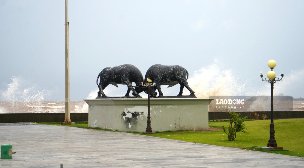 The Do Son fishing area, Hai Phong has strong winds and waves due to the storm's strong winds. Photo: Mai Dung