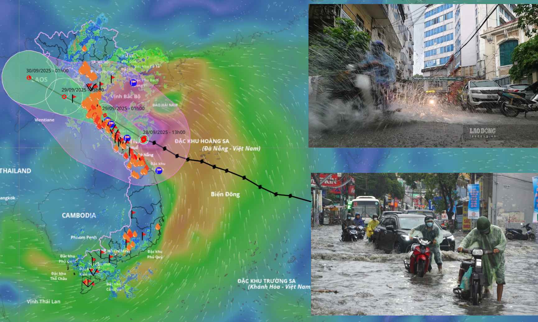 Storm No. 10 Bualoi will cause heavy rain and strong winds, concentrated from tonight to tomorrow morning, September 29. Source of the storm at 4:00 p.m. on September 28: Vietnam Disaster Monitoring System