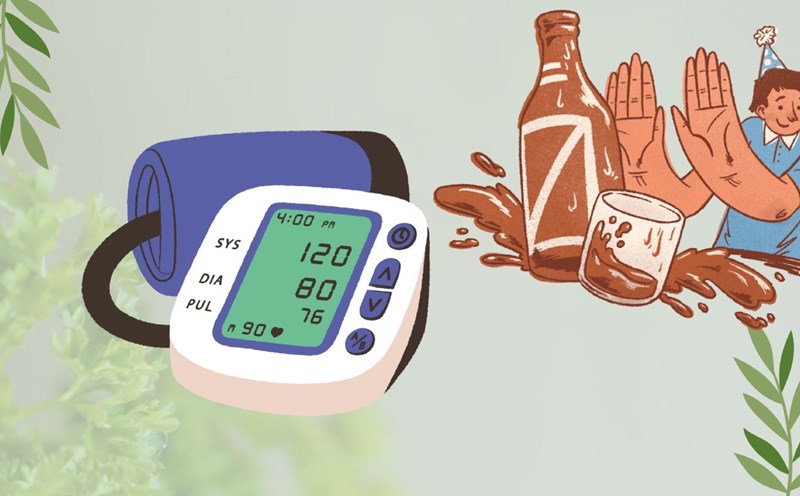 Limiting alcohol helps reduce blood pressure. Graphics: Thuc Quyen