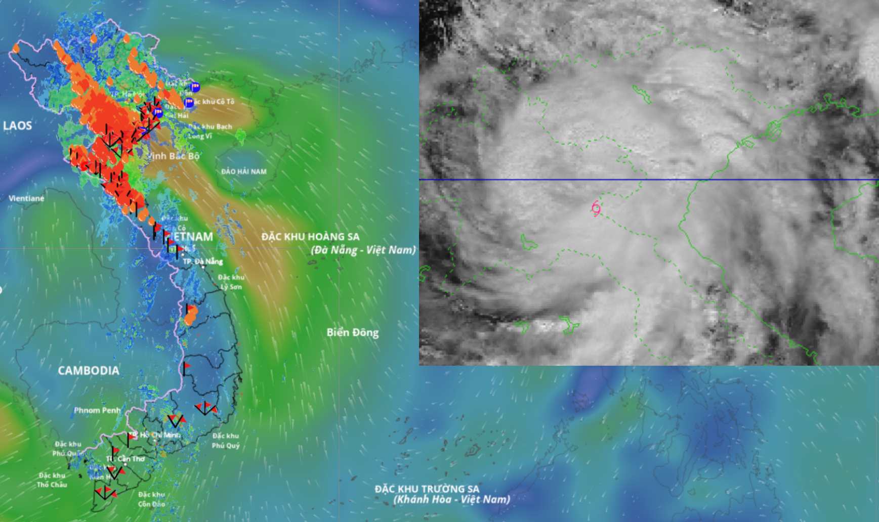 Updated location and path of storm No. 10 Bualoi at 12:00 on September 29. Source: Vietnam Disaster Monitoring System/National Center for Hydro-Meteorological Forecasting