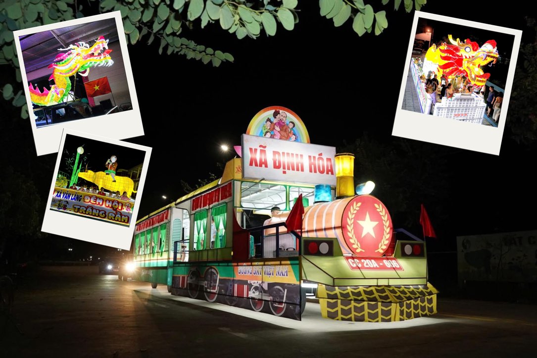 Thai Nguyen mountain street is sparkling with giant lanterns to welcome the Mid-Autumn Festival. Photo: Thai Nguyen Portal