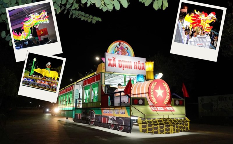 Thai Nguyen mountain street is sparkling with giant lanterns to welcome the Mid-Autumn Festival. Photo: Thai Nguyen Portal