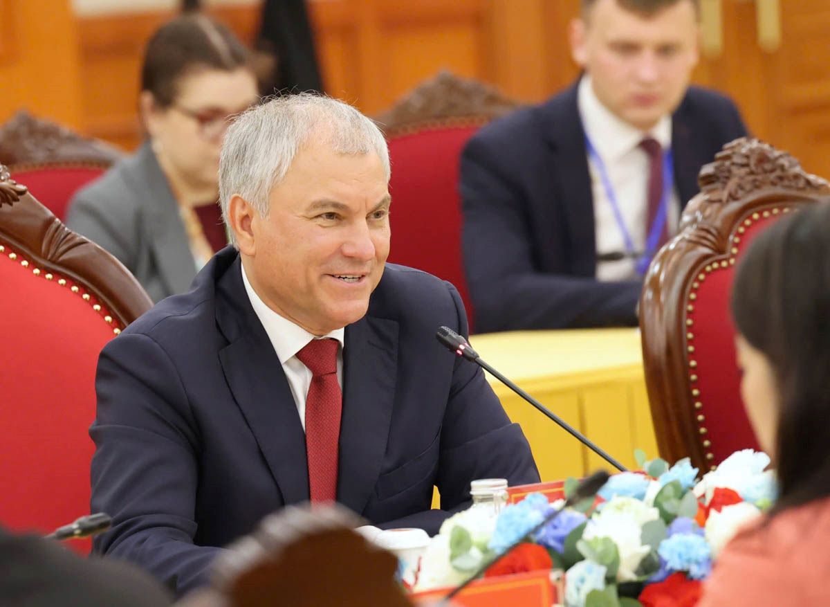 Chu tich Duma Quoc gia Quoc hoi Lien bang Nga Vyacheslav Volodin phat bieu. Anh: Hai Nguyen